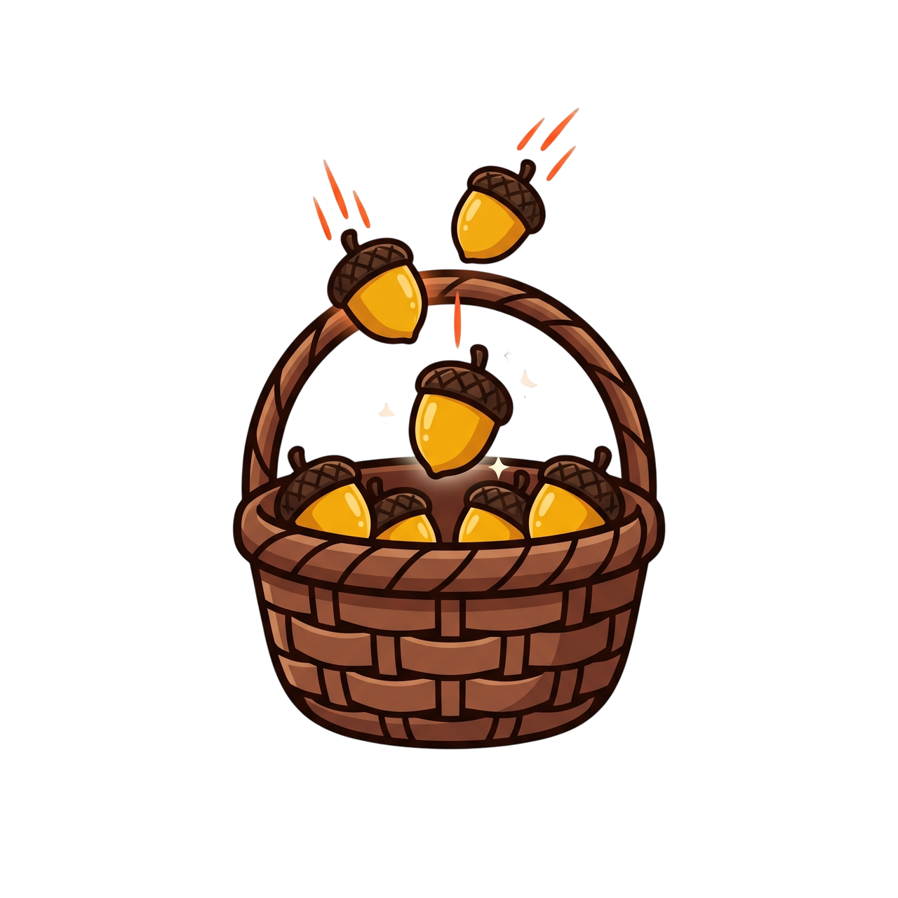 Basket being topped up with acorns